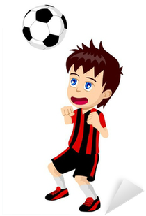 Cartoon Illustration Of A Kid Playing Soccer Sticker - Jugar Futbol Dibujos Animados (400x400)