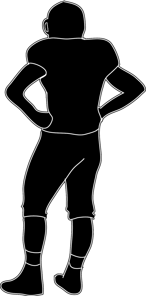 Silhouettes Of People - Back Of Football Players (581x1181)