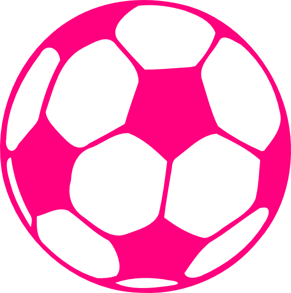 Hot Pink Soccer Ball Clip Art - Pink Soccer Ball Png (594x597)