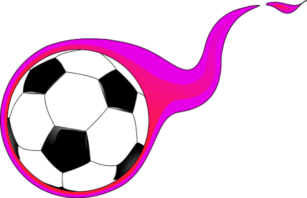 Soccer Clipart Pink - Pink Soccer Ball Clipart (600x387)