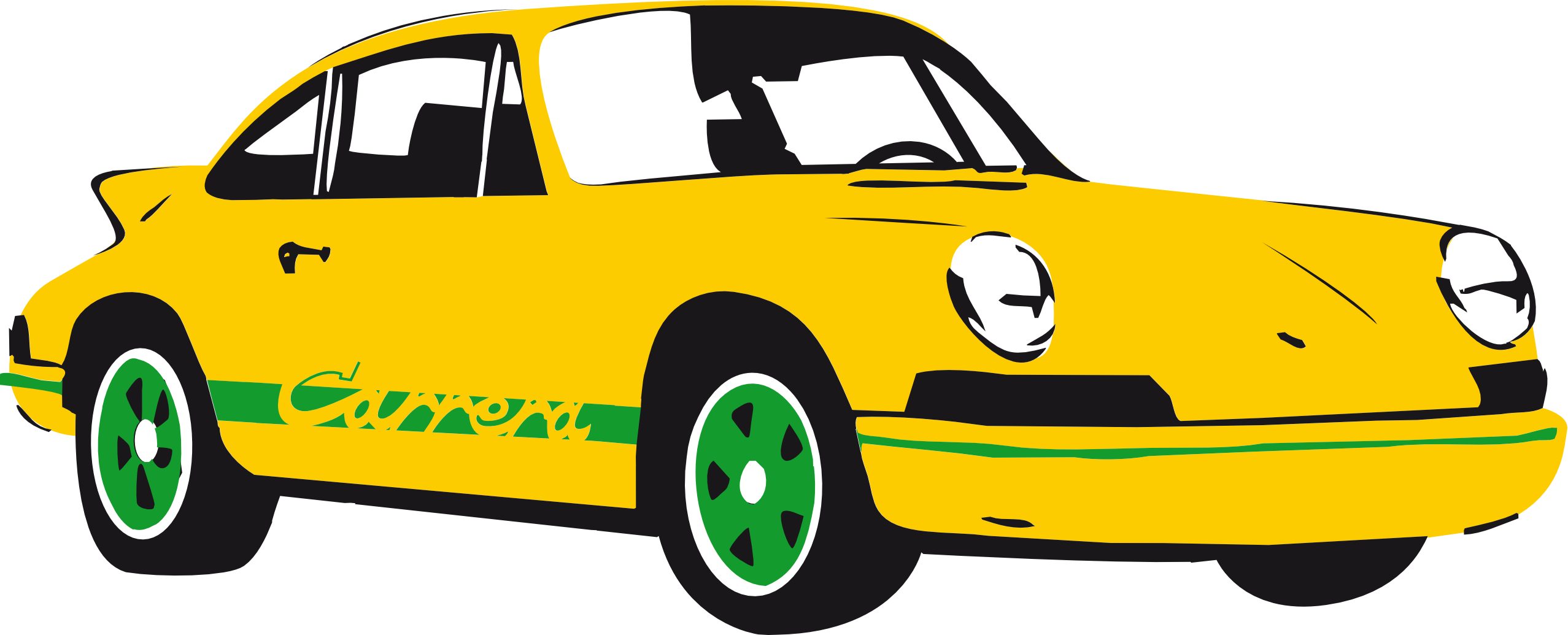 Porsche 911 Carrera Sports Car Clip Art At Clker Com - Porsche 911 Clip Art (2555x1035)