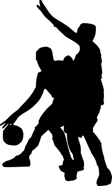 Basketball Clip Art Black And White - Transparent Background Basketball Player Clipart (360x596)