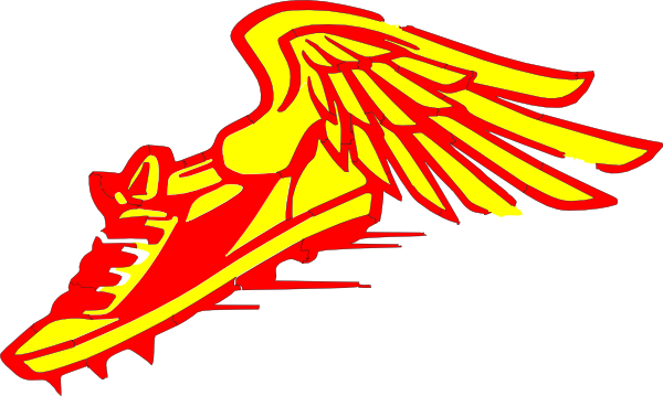 Track Winged Foot Clipart - Track And Field Clipart Blue (600x359)