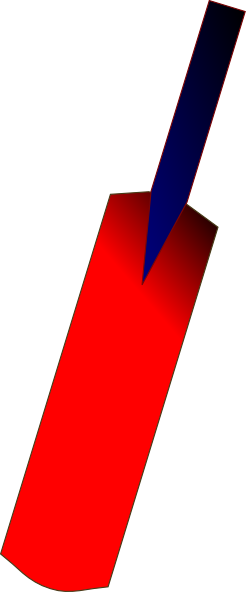 Cricket Clip Art - Red Cricket Bat Clipart (246x592)