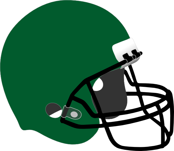 Green Football Helmet Clip Art At Clker - Football With Helmet Drawing (600x520)