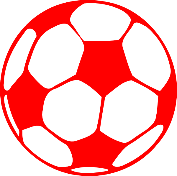 Ball Clipart Red And White - Red Soccer Ball Png (600x597)
