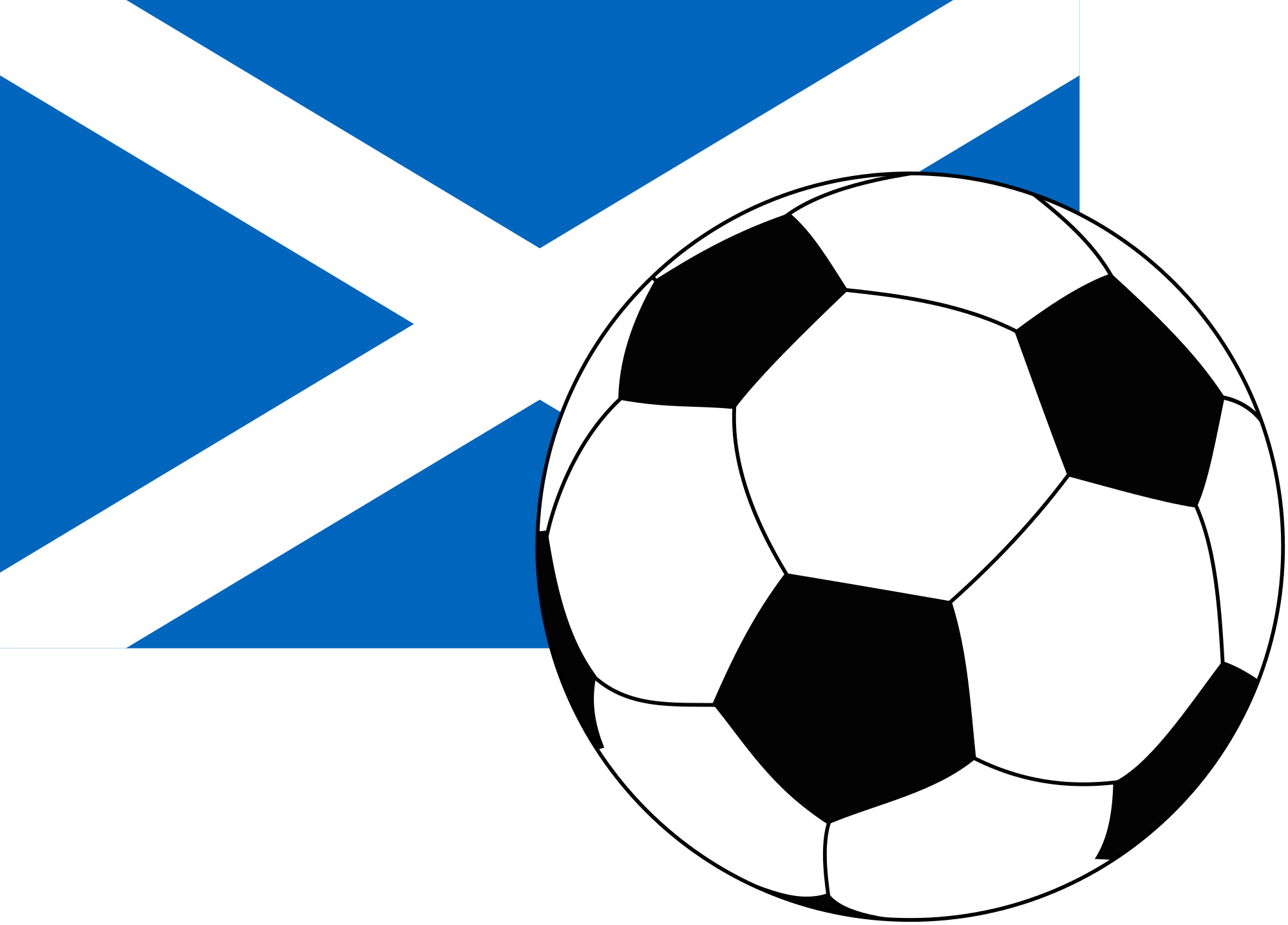 Flag Of Scotland With Football - Desenhar Uma Bola De Futebol (2000x1435)