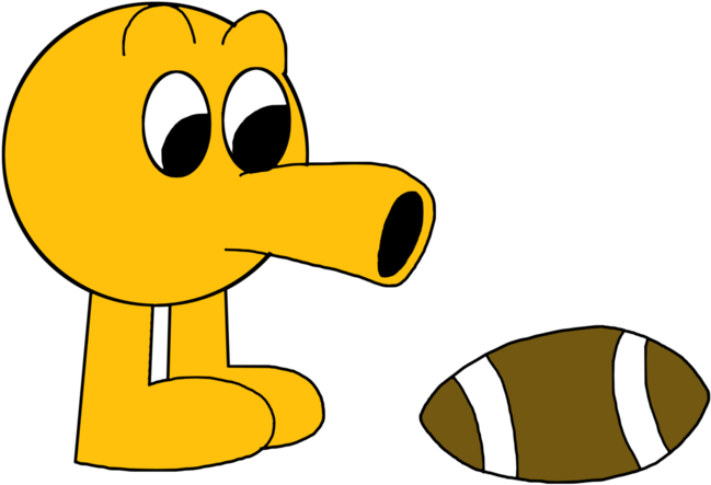 Q*bert With American Football Ball By Marcospower1996 - Cartoon (894x894)