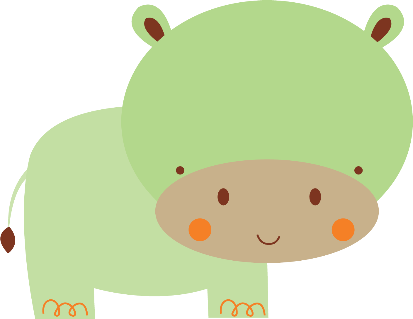 5c694-hippo - Animalitos Safari Bebe Png (1500x1500)