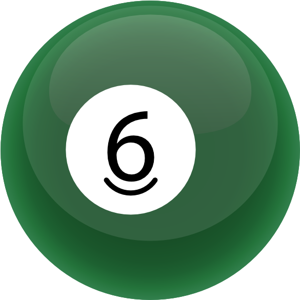 Clipart - 6 Ball - Billiard Ball (800x800)