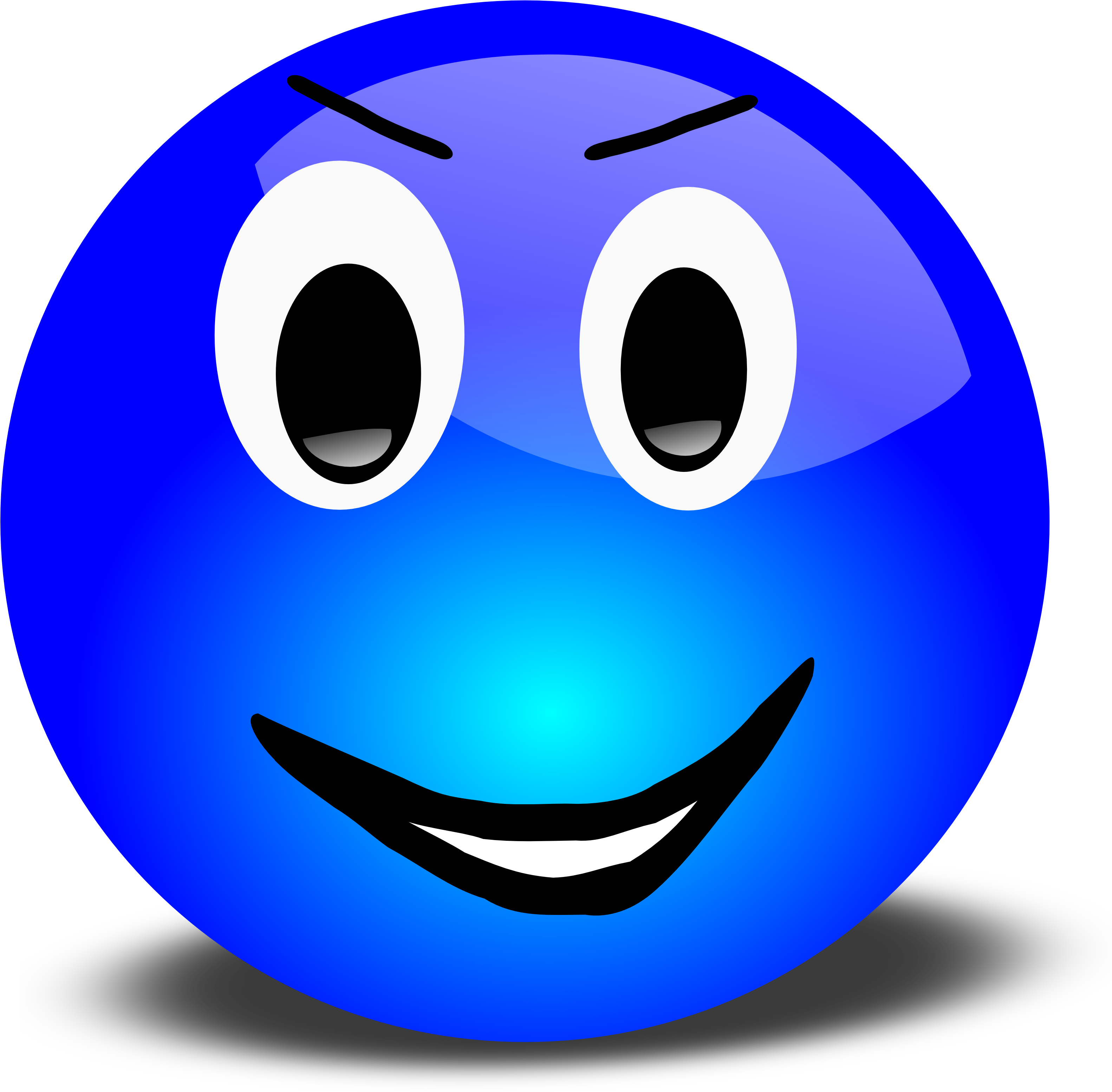 Smiley Png - Blue Happy Face (3200x3134)