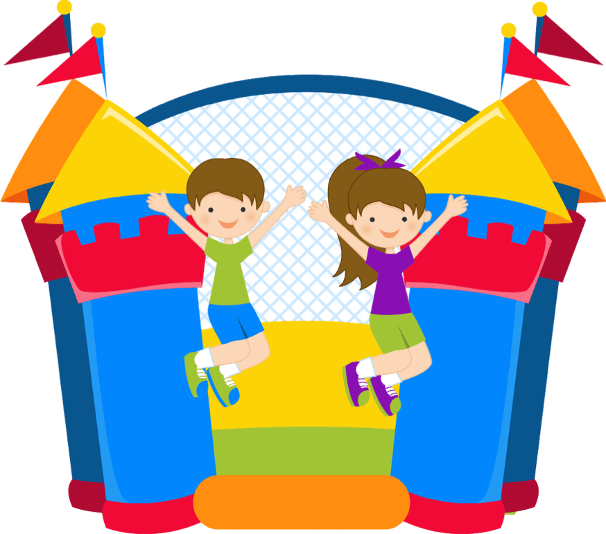 Pin Jumping Castle Clipart - Bouncy Castle Clip Art (874x771)