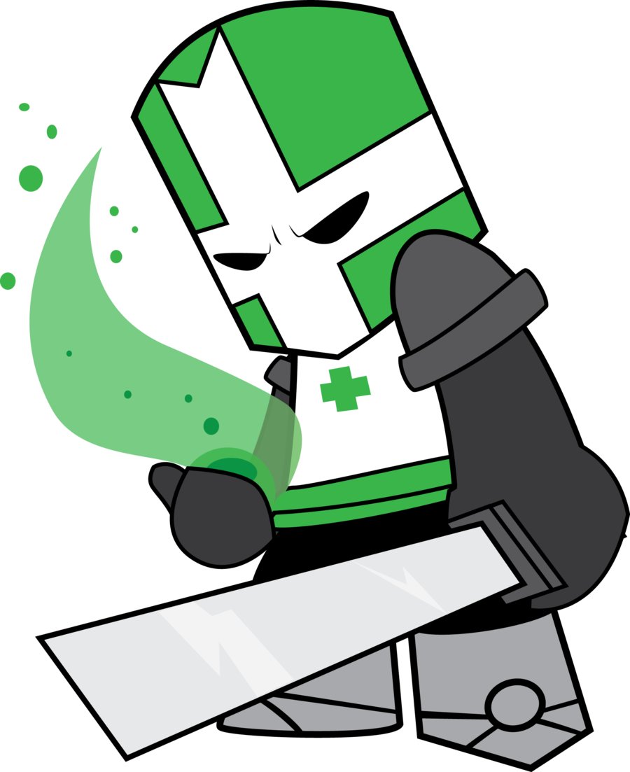 Castle Crashers The Green Knight By Hoodie Stalker-d5ietxa - Castle Crashers Green Knight Png (900x1103)