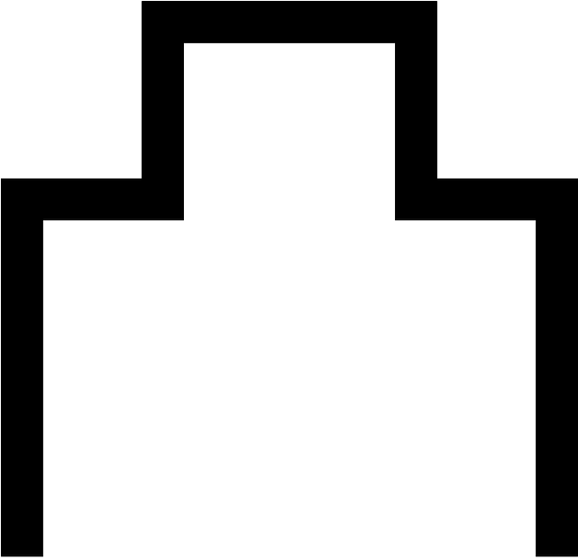Black, Outline, Map, Symbol, White, Castle, Japanese - Castle Symbol Map (640x640)