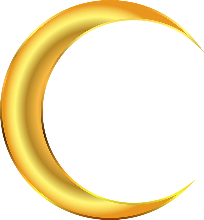 Moon Clipart Transparent Background - Gold Crescent Moon Png (1188x1280)