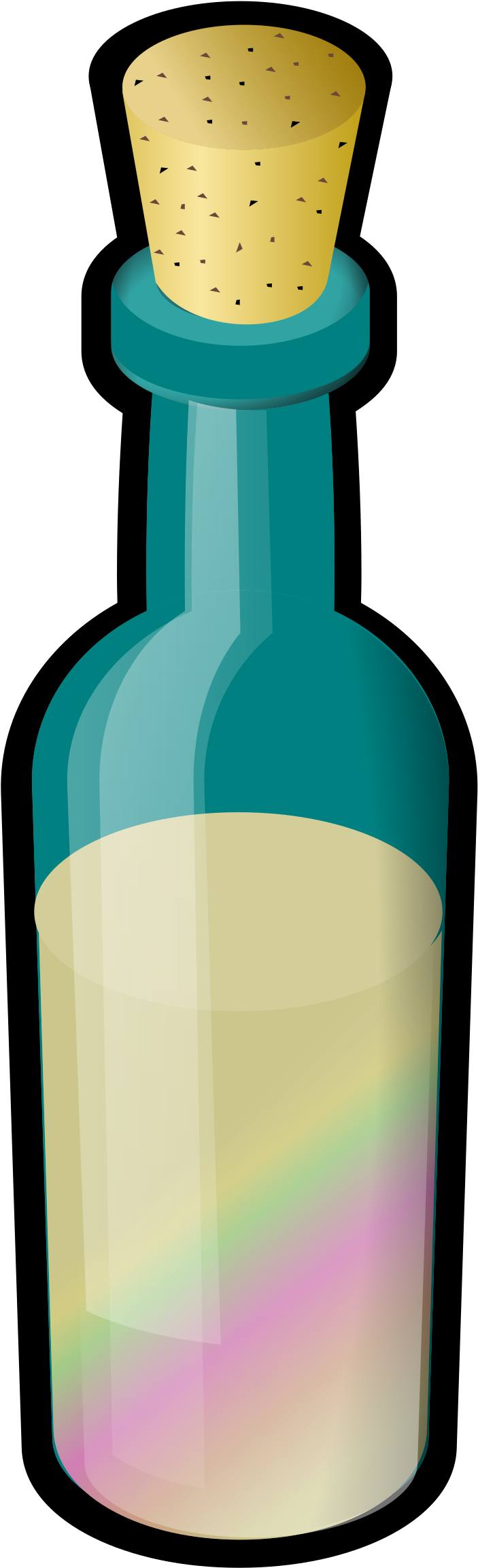 Bottle Of Colored Sand With Cork - Bottle Cork Clipart (840x2400)