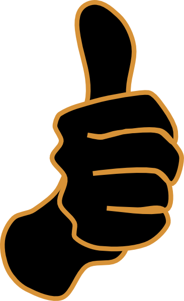 Thumbs Up Black Sand Clip Art At Clker - Thumbs Up Logo Vector (366x599)