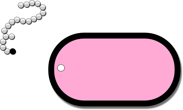 Dog Tag Simple Pink Clip Art At Clker - Dog Tag Clip Art (600x361)