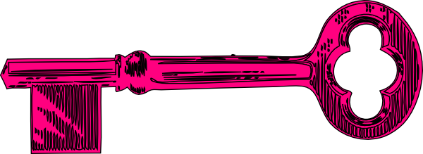 Key Clipart Pink - Pink Key Clipart (600x219)