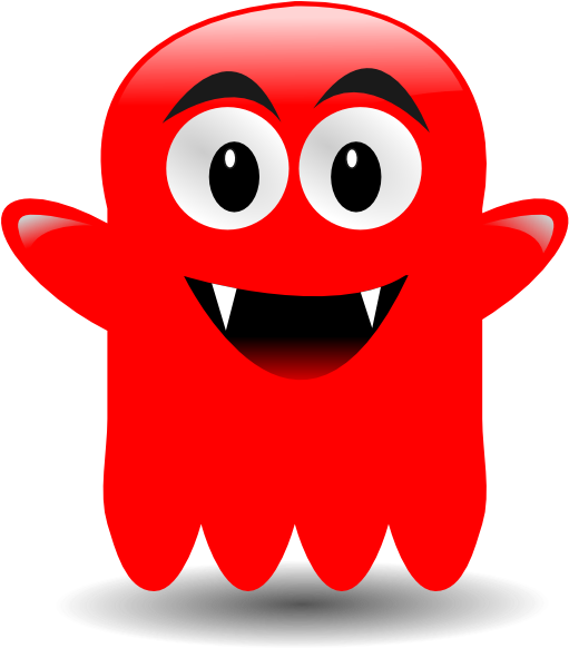 Colouful Clipart Ghost - Red Ghost Clipart (522x597)