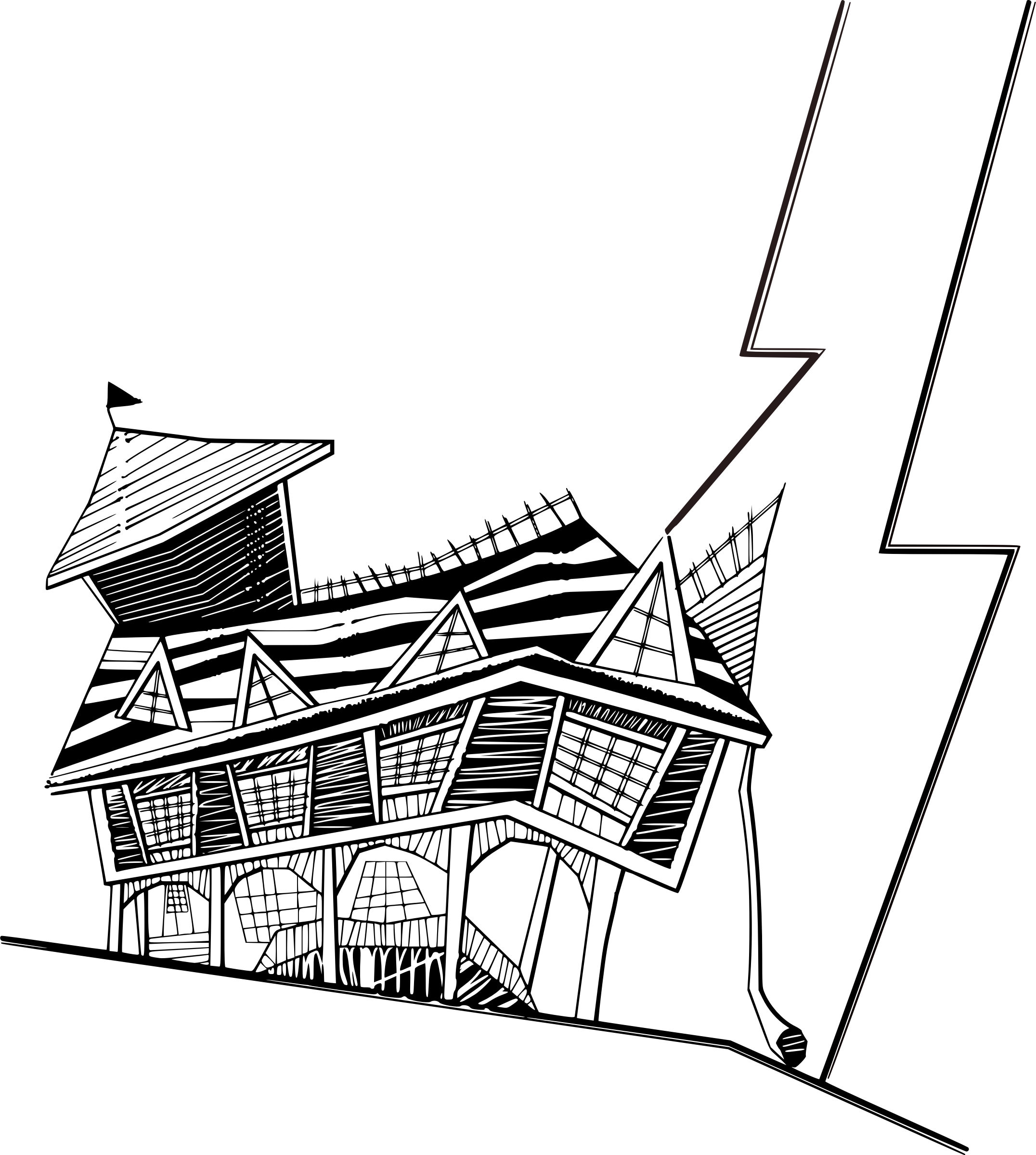Drawn Haunted House Crooked House - House On Russian Hill (2152x2400)