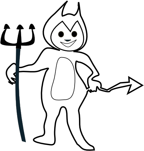 Devil Clipart Black And White - Devil Black And White Clipart (555x555)