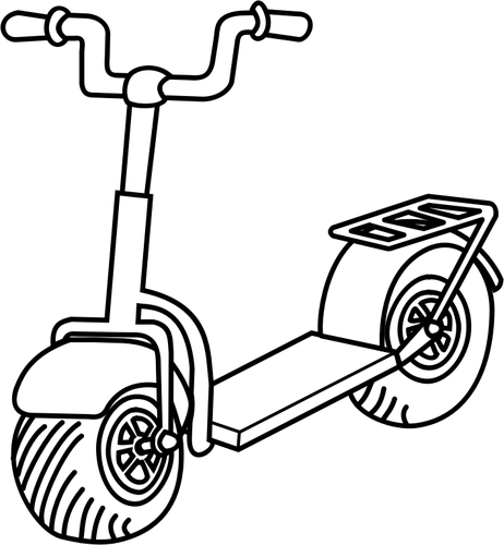 Scooter Clipart Black And White - Самокат Раскраска (462x500)
