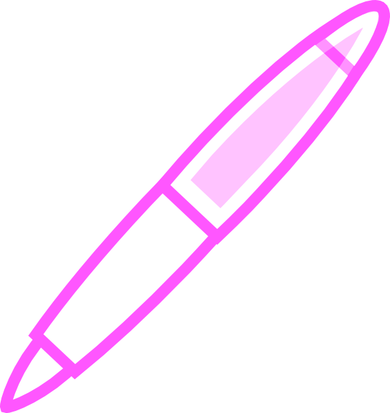 Pink Pen Clip Art - Pink Pen Clipart (564x597)