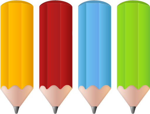 Cartoon Coloured Pencils - Pencils Icon (512x512)