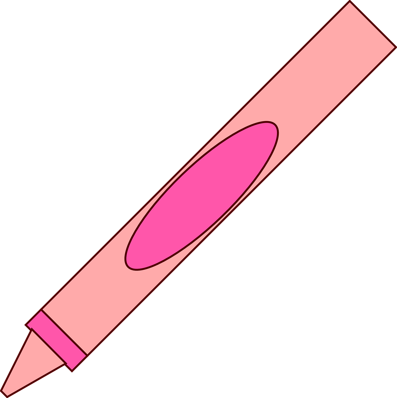Crayon Clipart Pink Crayon - Crayon Animado Png (1276x1280)