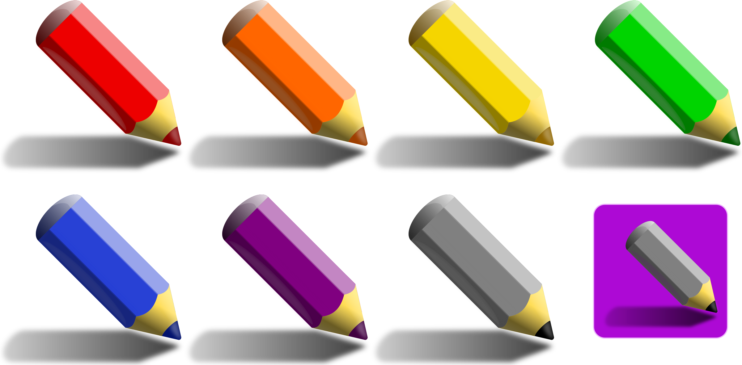 Free Vector Color Pencils Clip Art - Color Clip Art (2400x1200)