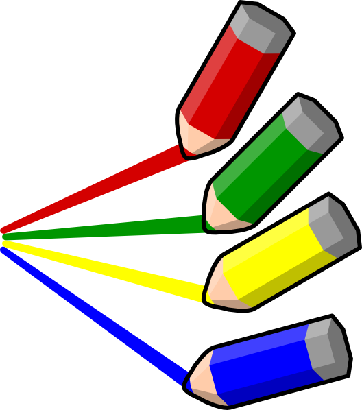 Color Pencil Stripes Clip Art At Clker - Color Pencil Art Png (528x598)