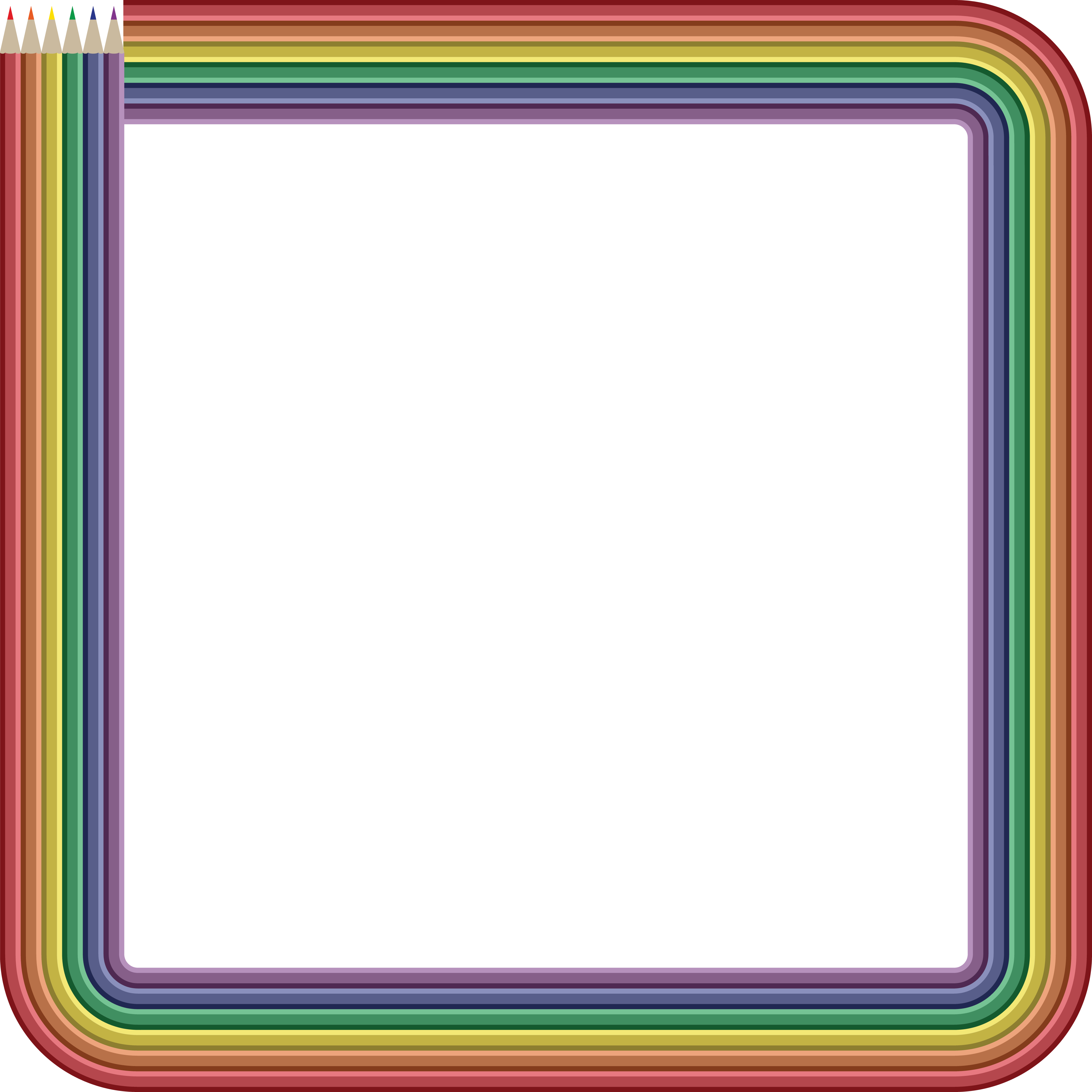- Eps, - Svg, - Free Clipart Of A Frame Of Colored - Colored Pencil Frame Png (4000x4000)