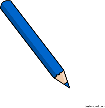 Blue Color Pencil Clip Art - Blue (450x450)