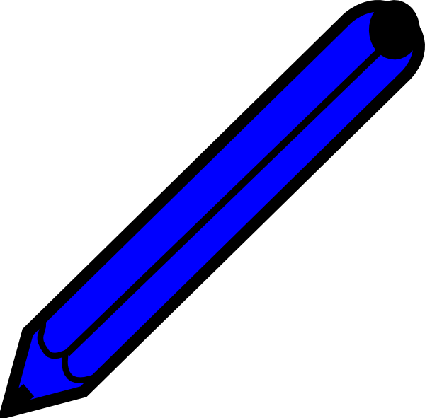Blue Pencil Clip Art At Clkercom Vector Online - Clip Art Blue Pencil (600x591)