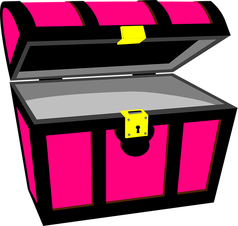 Chest Clipart Vector - Pink Treasure Chest Clipart (758x720)