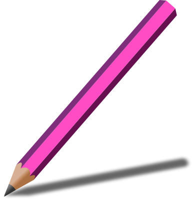 Violet Clipart Pink Pencil - Pink Pencil Clip Art (386x400)