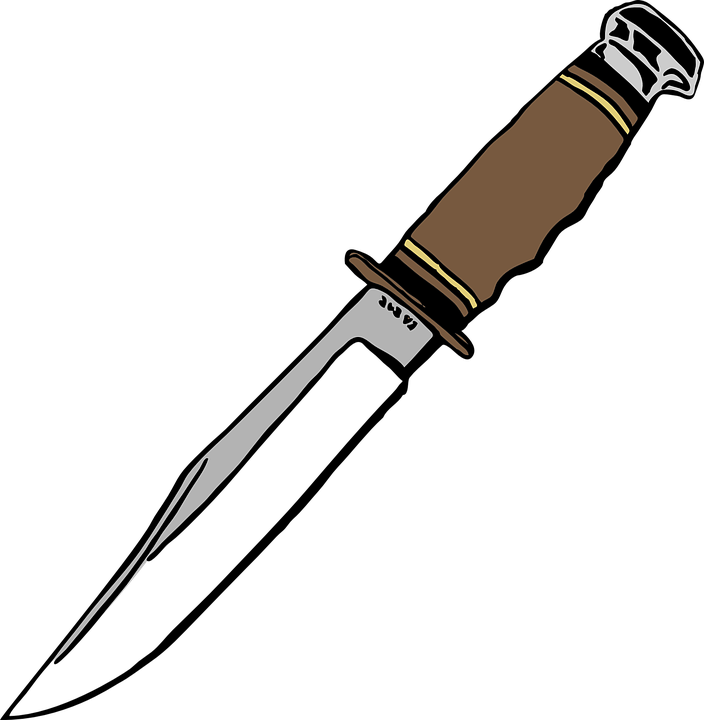 Weapon Clipart Sharp Thing - Hunting Knife Clip Art (704x720)
