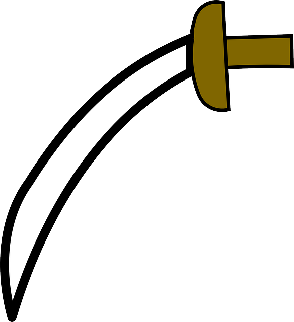 Gold, Sword, Sharp, Weapon, Weapons - Pirate Sword Clipart No Background (584x640)