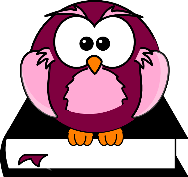 Owl - Book - Clipart - Cartoon Owl Shower Curtain (600x566)