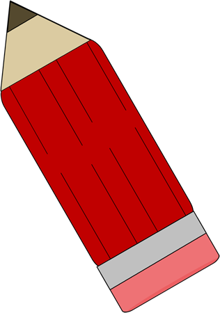 Red Upside Down Pencil - Clip Art Red Pencil (316x450)