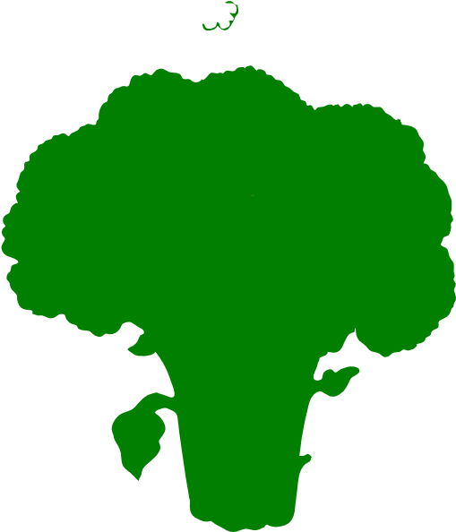 Green Broccoli Clip Art At Clker - Broccoli Clipart Silhouette (516x593)