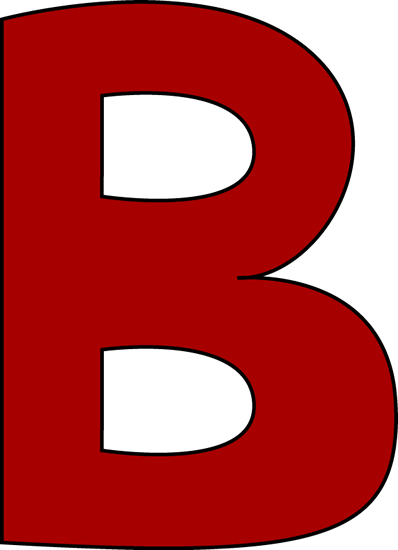 Red Letter B Clip Art - Letter B Clip Art (398x550)