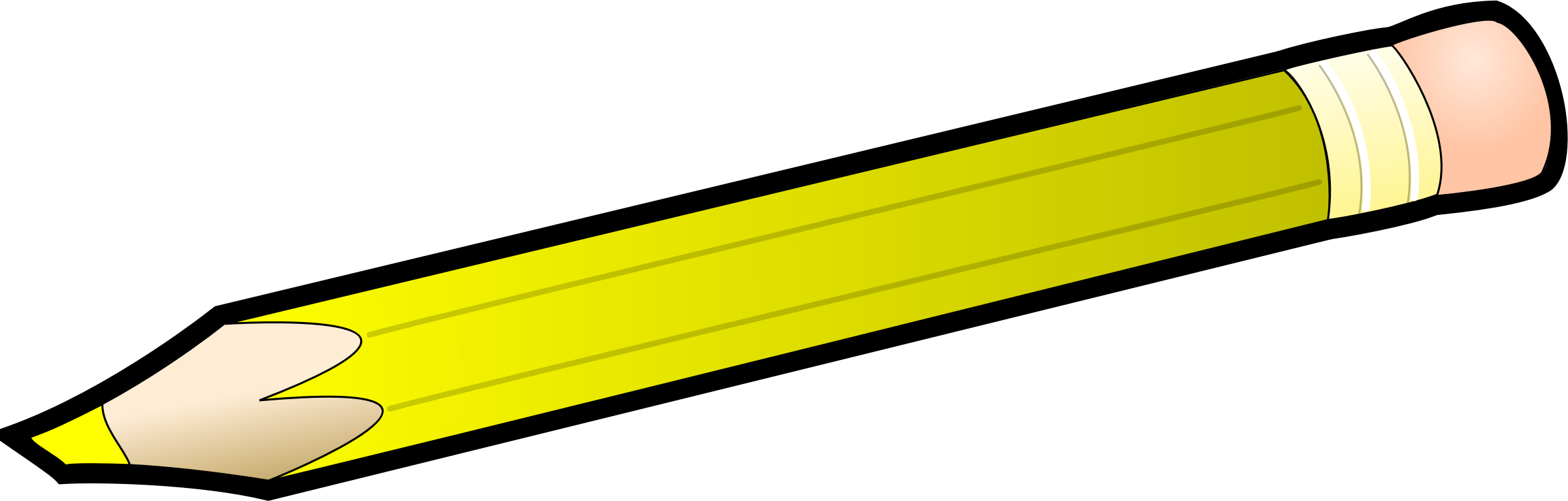Yellow Pencil Clip Art - Yellow Pencil (2400x767)