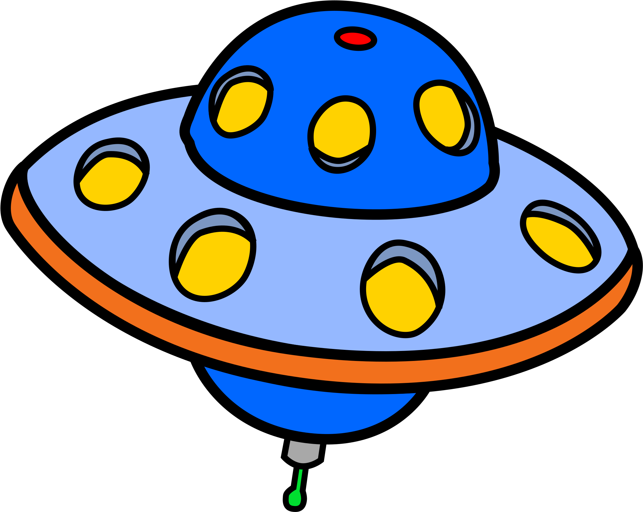 Spaceship Clipart Yellow - Ufo Clipart (2400x1938)