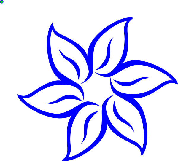 Simple Clipart Blue Flower Pencil And In Color Simple - Draw A Hawaiian Flower (600x543)
