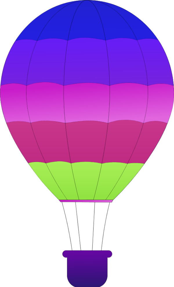 Horizontal Striped Hot Air Balloons - Hot Air Balloon Clip Art (600x985)
