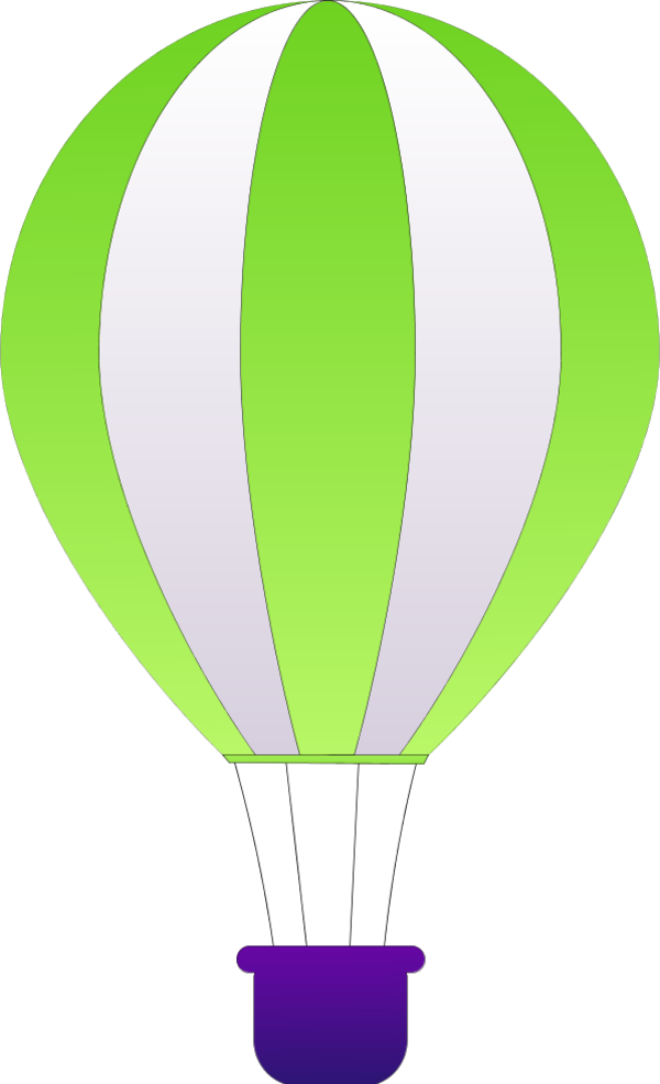 Vertical Striped Hot Air Balloon - Hot Air Balloon Clip Art (600x985)