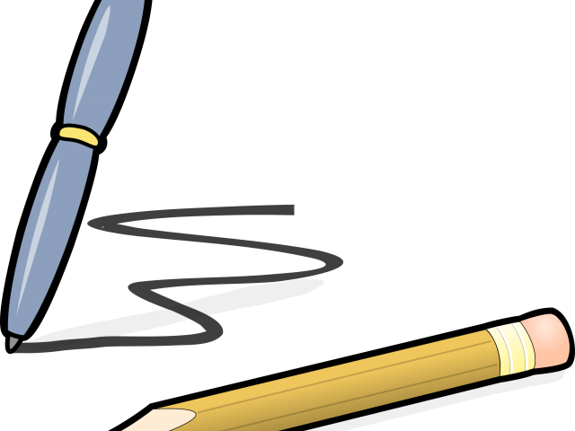 Pen And Pencils - Pen And Paper Cartoon (640x480)
