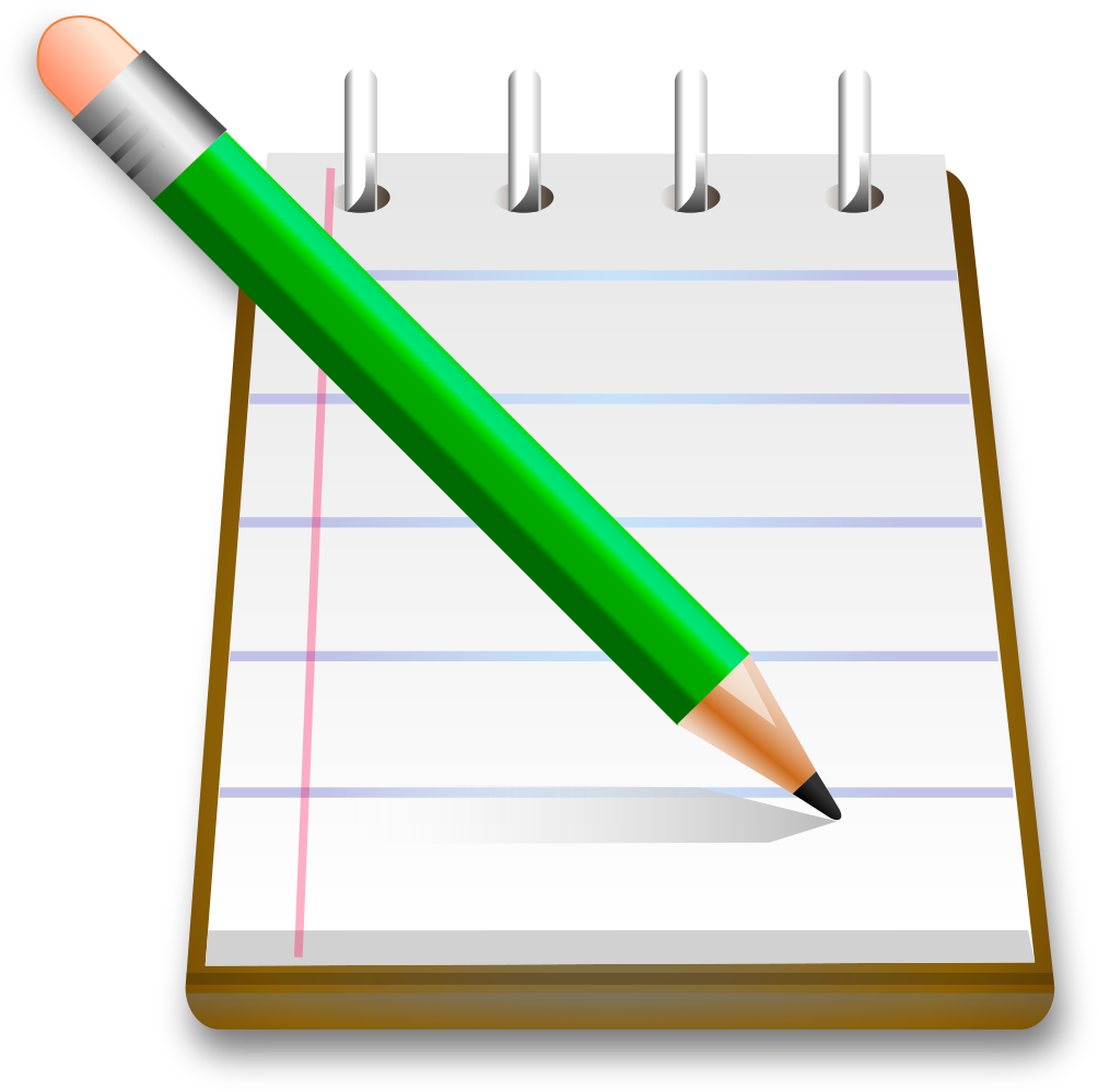 Crystal Clear App Kedit Green-pencil - Notebook And Pencil Emoji (1024x1024)